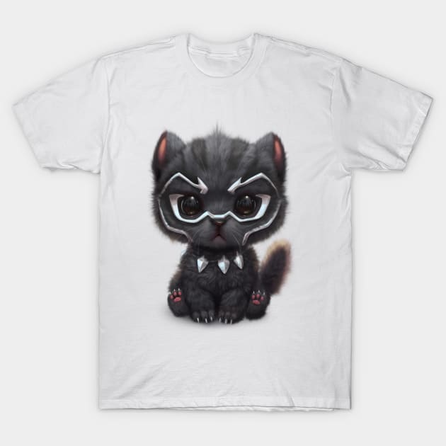 Black Panther Kitty T-Shirt by silverfox5213